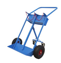 Carrello biposto per Bombole lt.40/50 con Ruote Pneumatiche e Maniglione - Terza Ruota Posteriore Carmeccanica