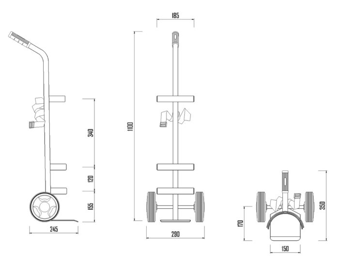 Portabombola 10 e 14 lt in Alluminio Amagnetico - immagine 6