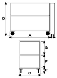 2 ruote girevoli e 2 girevoli con freno