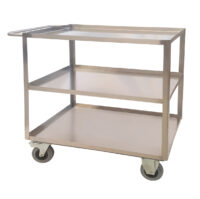 Portatutto Medio a 3 piani in Acciaio Inox con ruote girevoli con freno