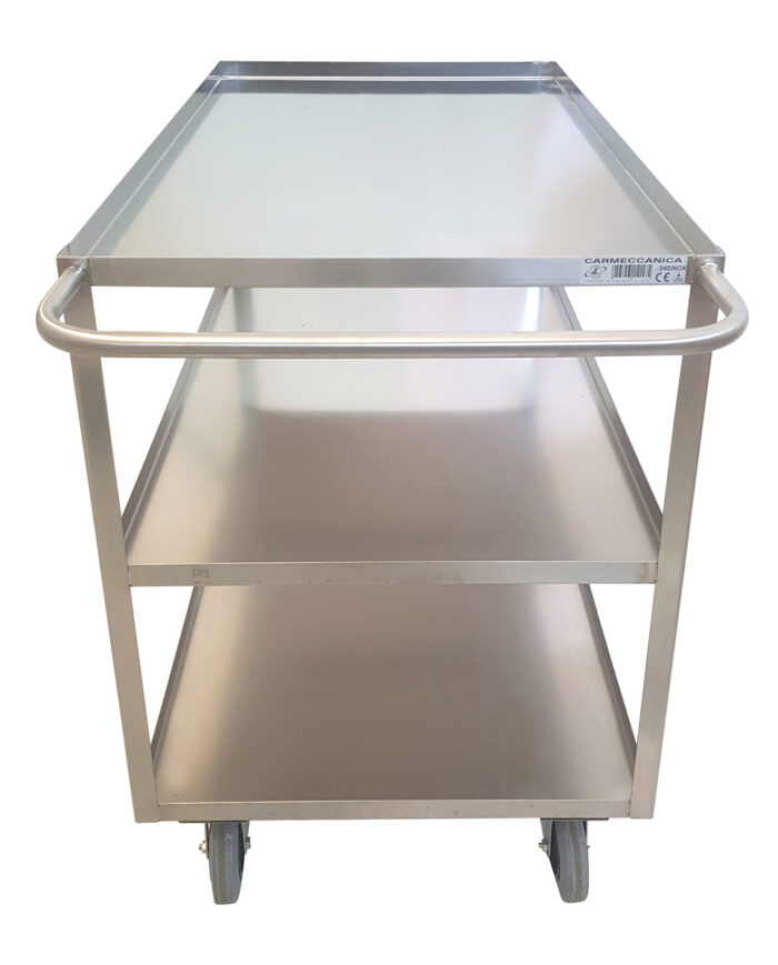 Portatutto Grande a 3 piani in Acciaio Inox con Ruote Girevoli - immagine 7