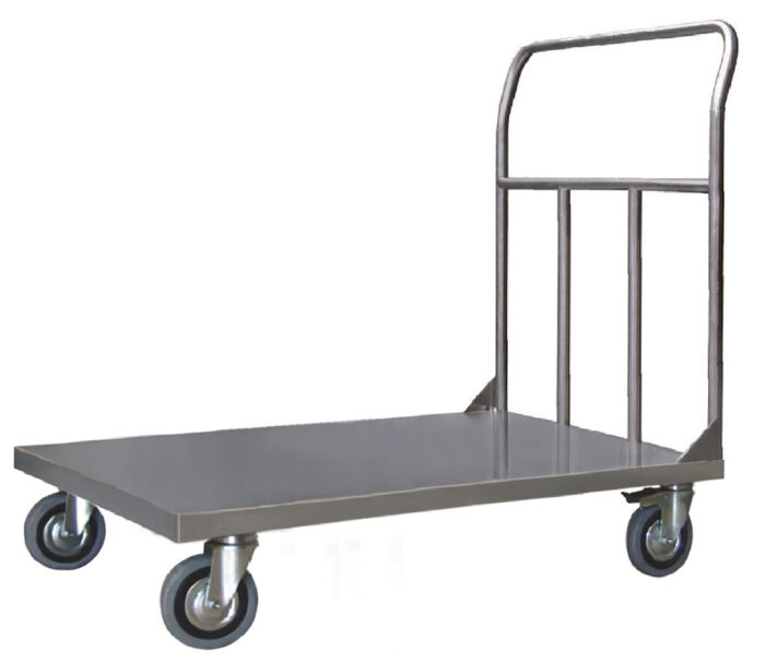 Pianale Maxi mm 1200x800 in acciaio inox con 2 ruote con freno Carmeccanica