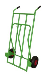 portasacchi pesante con pedana ribaltabile ruote pneumatiche