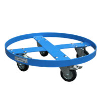 Base carrellata con doppio freno di stazionamento per fusti Ø 600 Carmeccanica