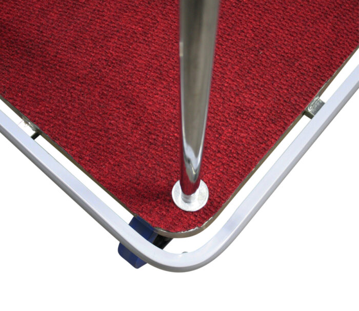Carrello portabagagli "bus" in acciaio cromato piano rivestito in moquette rossa - immagine 7