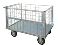 Pianale a 4 sponde in rete verniciato di cui 1 ribaltabile Carmeccanica