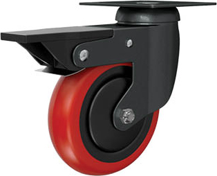 Ruota d. 60x24 Nylon poliuretano arancione Girevole Freno