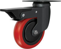 Ruota d. 75x25 Nylon poliuretano arancione Girevole Freno