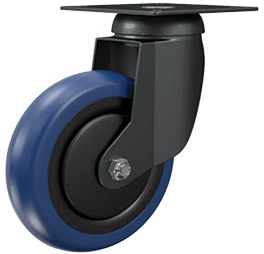 Ruota d. 75x25 Nylon poliuretano blu Girevole