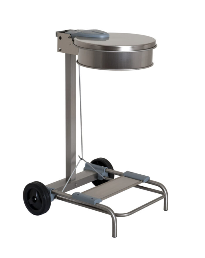 Carrello Portasacco Singolo in Acciaio Inox - Apertura a Pedale