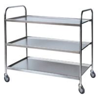 Carrello Servizio a 3 Ripiani Grandi - INOX