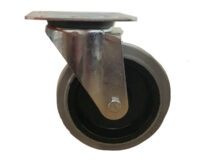 Ruota d. 125x36 Gomma Grigia Elastica Antimacchia - Supporto Medio Girevole