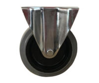 Ruota d. 100x36 Gomma Grigia Elastica Antimacchia - Supporto Medio Fisso