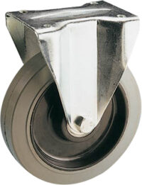 Ruota d. 200x50 Gomma Grigia Elastica Antimacchia - Supporto MedioFisso