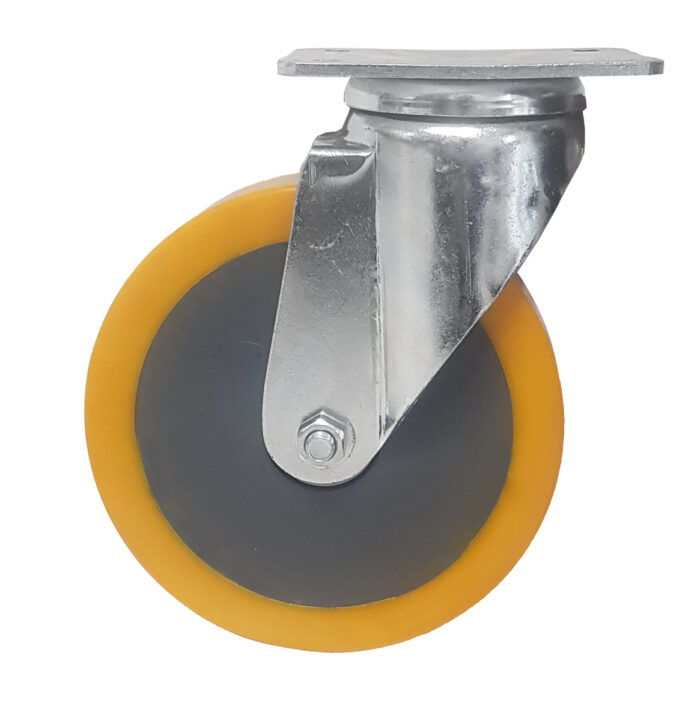 Ruota nylon poliuretano alta portata 100x30 - Supporto girevole pesante - immagine 2