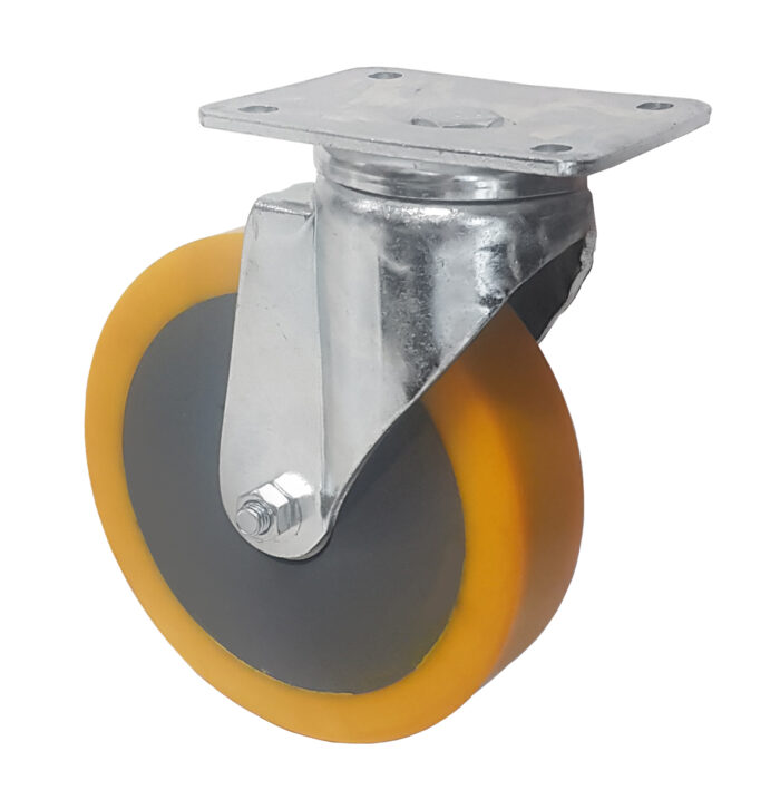 Ruota nylon poliuretano alta portata 100x30 - Supporto girevole pesante