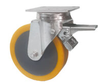 Ruota nylon poliuretano alta portata 200x50 - Supporto girevole freno pesante