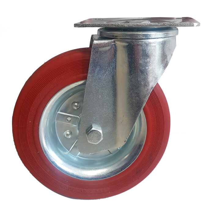 Ruota gomma anticalore d. 200X50 supporto girevole - immagine 2