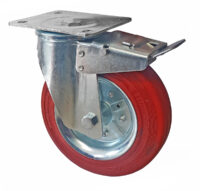 Ruota gomma anticalore d. 125X38 supporto girevole con freno