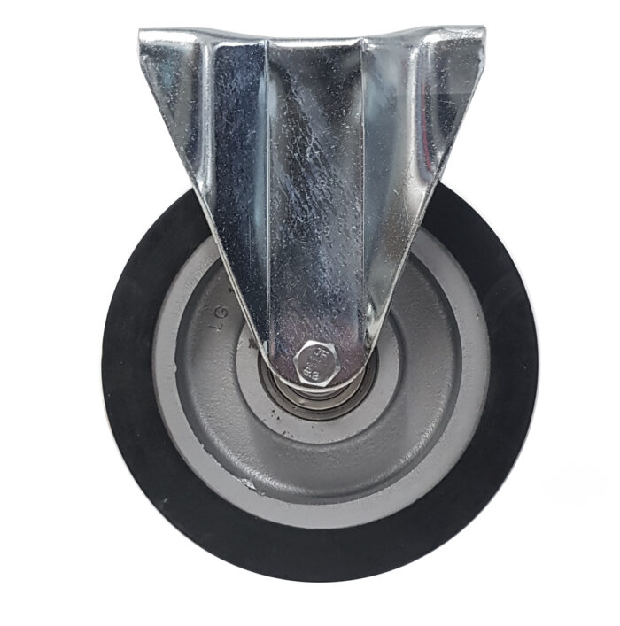 Ruota Elastica nucleo ghisa serie pesante d. 200x50 - Supporto fisso - Portata 600 kg - immagine 2