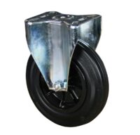 Ruota Gomma Nera - Disco Polimero Termoplatisco ø100x35 - Fissa