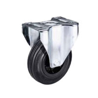 Ruota Gomma Nera - Disco Polimero Termoplastico ø250x50 Fissa