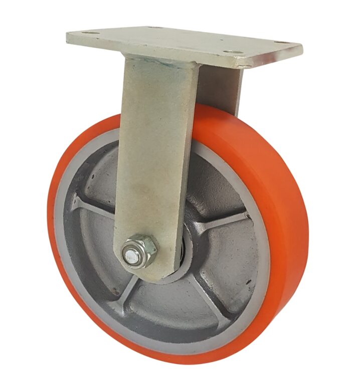 Ruota Ghisa Poliuretano d.125x50 - Supporto Fisso Elettrosaldato - immagine 2