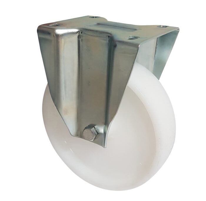 Ruota Nylon Bianco ø80x30 - Supporto Fisso - immagine 2