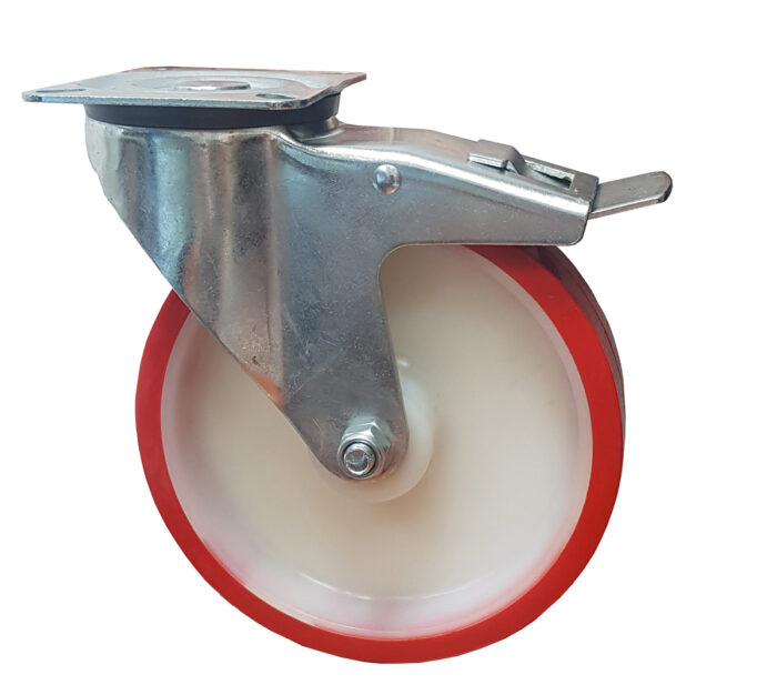 Ruota d. 125x35 - Supporto Rotante con Freno - immagine 2