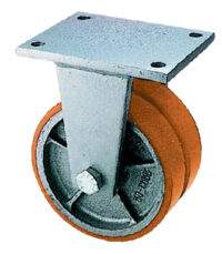 Ruota Gemellata in Ghisa Poliuretano d. 200x50 - Supporto Fisso