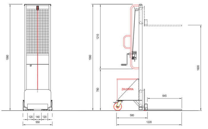 portata Kg. 100  Carrelli Stoccatori