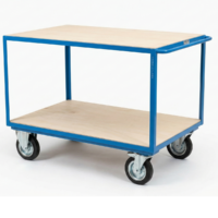 Carrello a 2 Piani 120x80 con piano in legno Carmeccanica