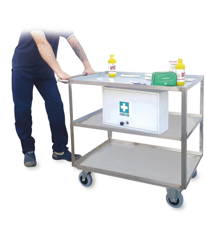 Portatutto Medio a 3 piani in Acciaio Inox con ruote girevoli - immagine 4