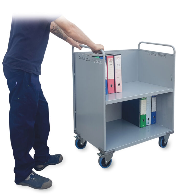 Carrello porta faldoni/fascicoli a due piani  Carrelli per Tribunali e Procure
