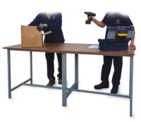 Tavolo preparazione con Piano in legno liscio  Carrelli Industriali