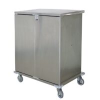 Carrello container biancheria doppia anta in accaio INOX AISI 304 Carmeccanica