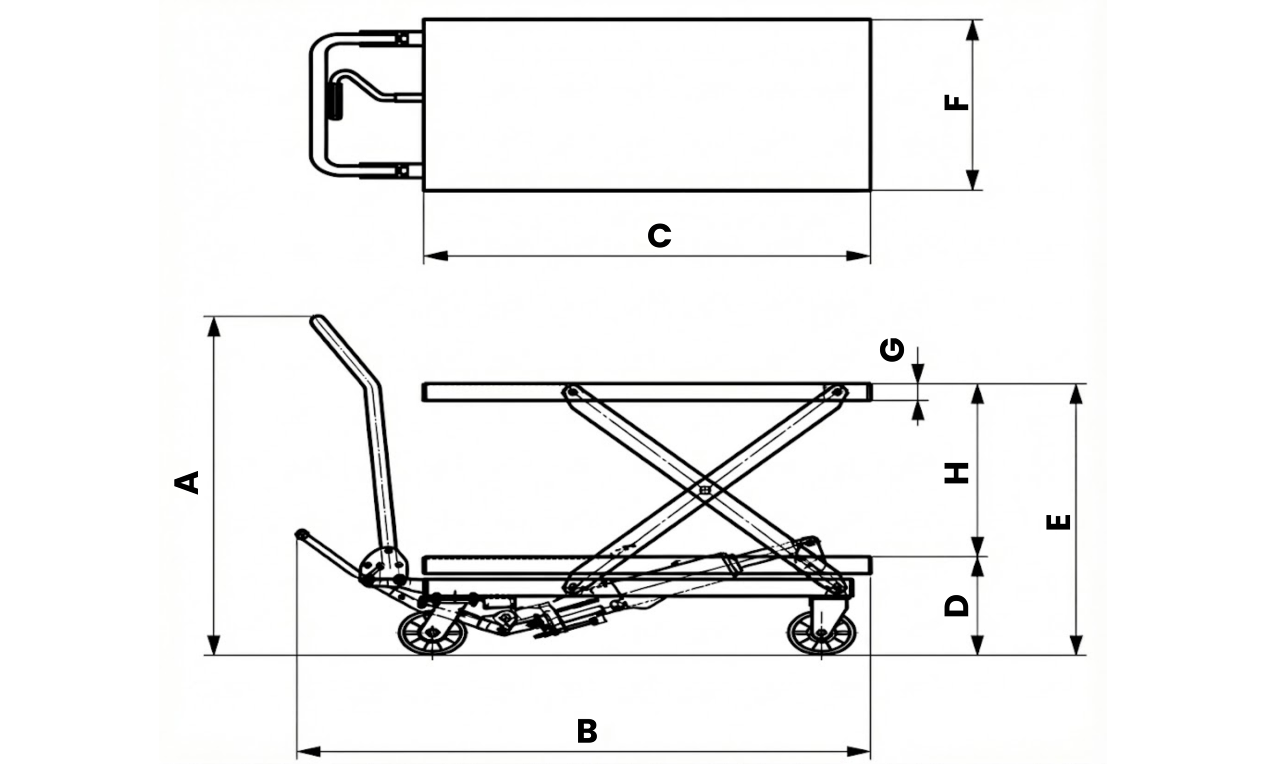 Piattaforma elevatrice carrellata 150 Kg - immagine 3