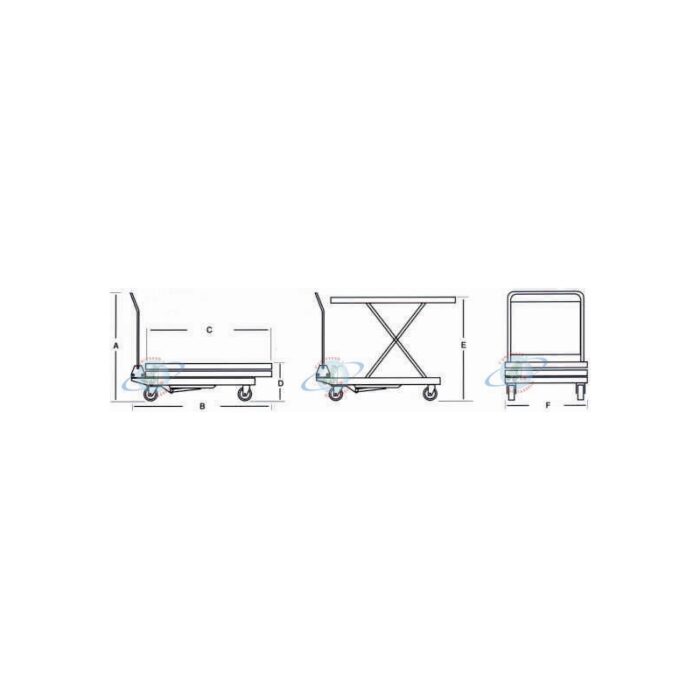 Piattaforma elevatrice carrellata 150 Kg - immagine 3