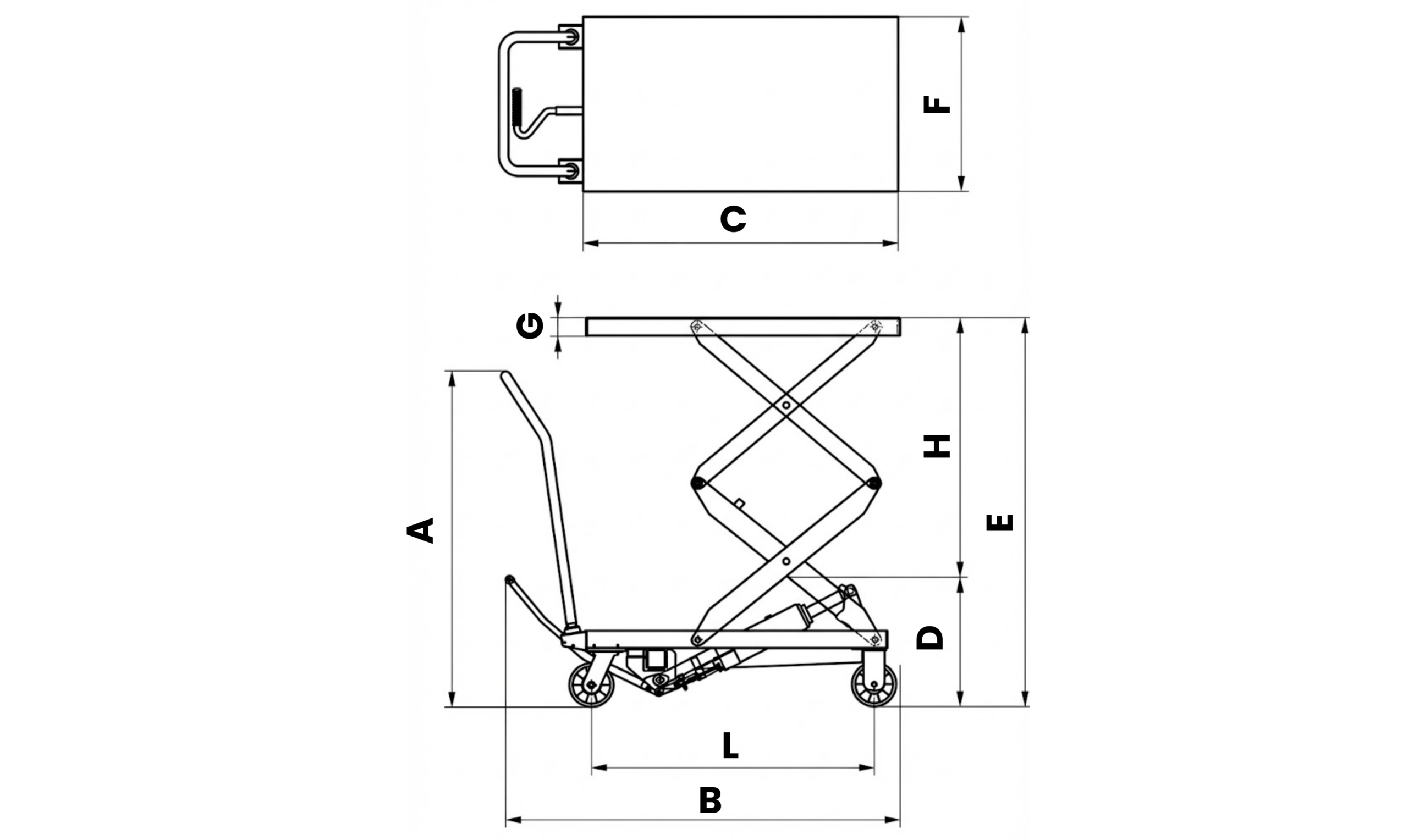 Piattaforma elevatrice carrellata 100 Kg acciaio inox  Piattaforme Elevatrici Carrellate