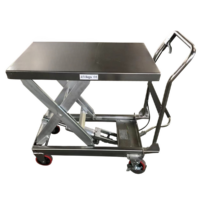 Tavolo a Pantografo in Acciaio Inox 250 kg Alzata 890 mm
