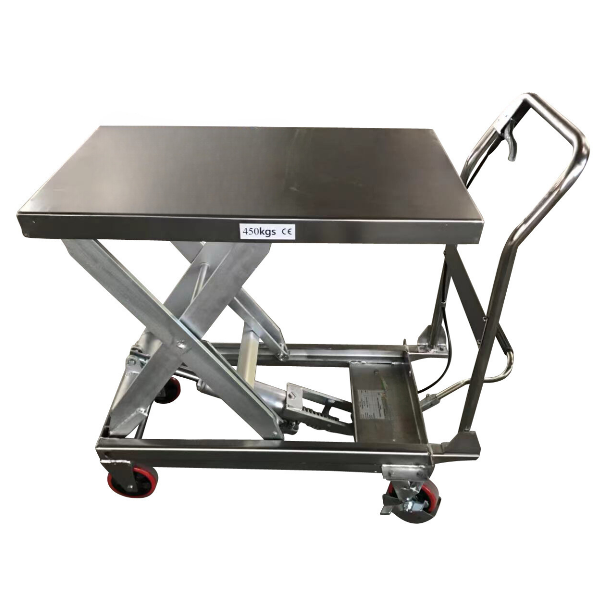 Tavolo a Pantografo in Acciaio Inox 250 kg Alzata 890 mm
