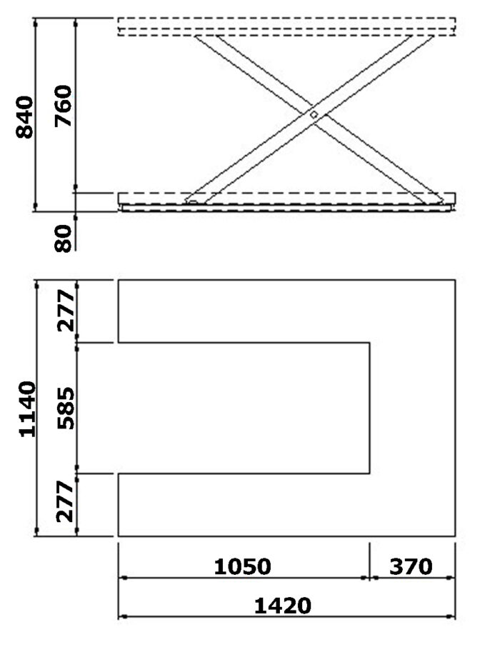 Piattaforma U extrabassa per sollevamento pallets - immagine 3
