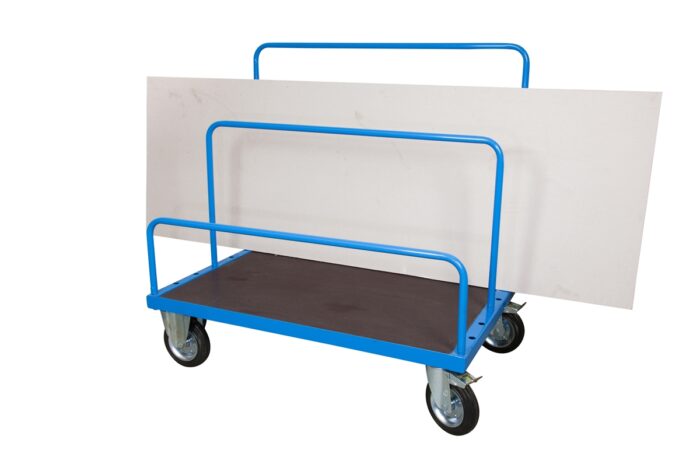 Carrello per Trasporto Pannelli con Piano 120x80 Antiscivolo e Ruote Girevoli con Freno (Tubolari NON Inclusi)  Carrelli Industriali
